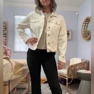 Lucky brand The Tomboy trucker white denim jacket size large